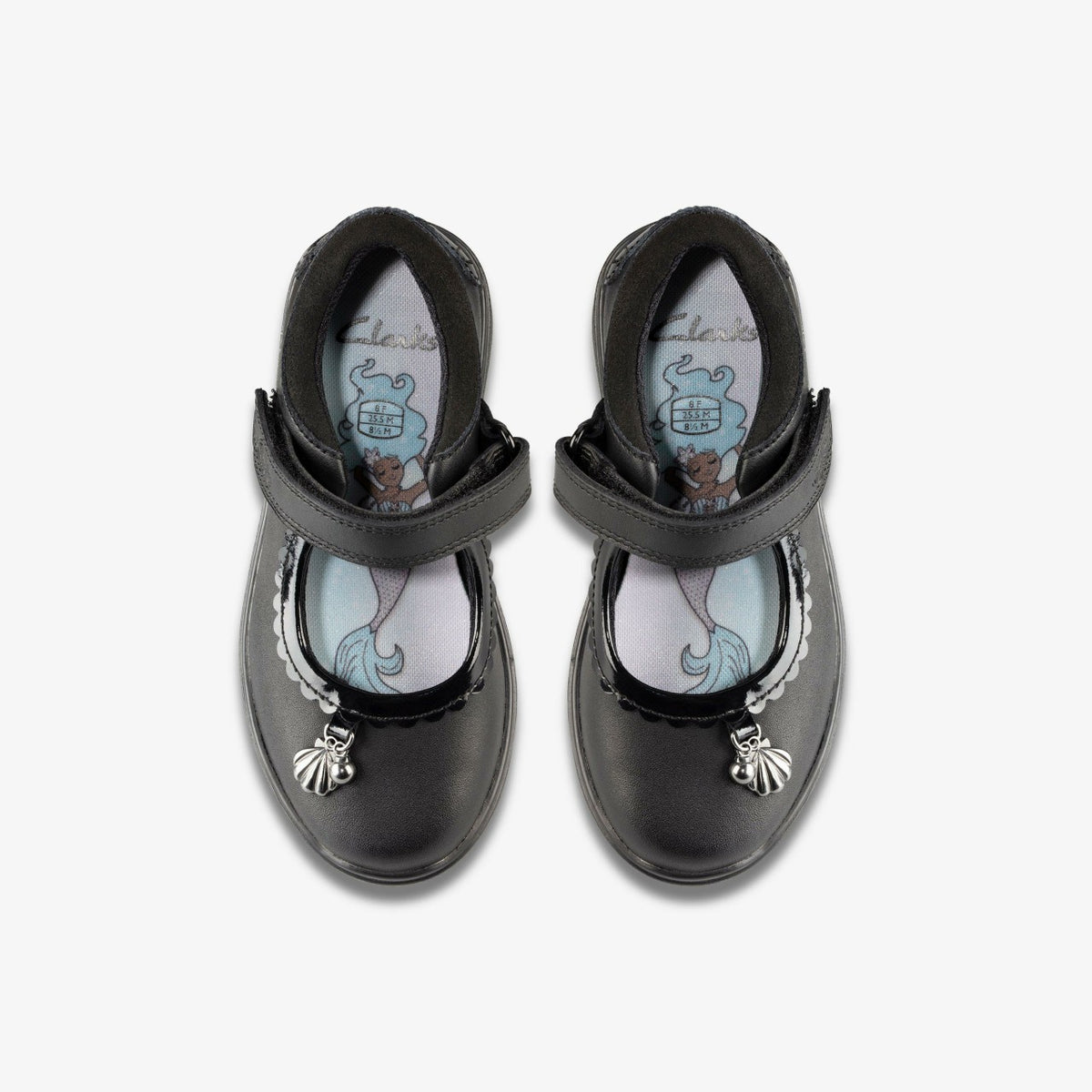 Clarks Kids Sea Shimmer Toddler Black Leather
