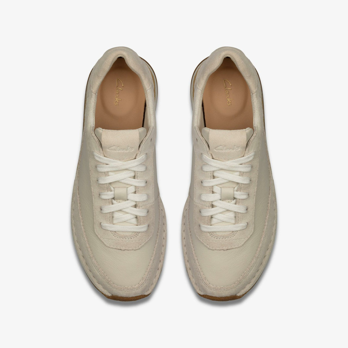 Clarks Women Craft Run Lace White Suede