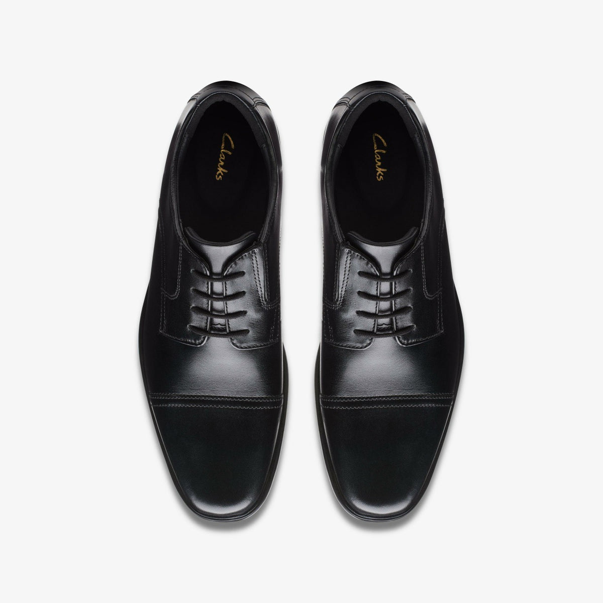 Clarks Men Howard Cap Black Leather