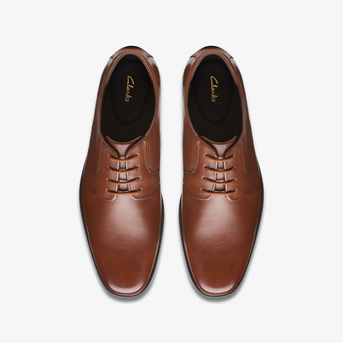Clarks Men Howard Walk Dark Tan Leather