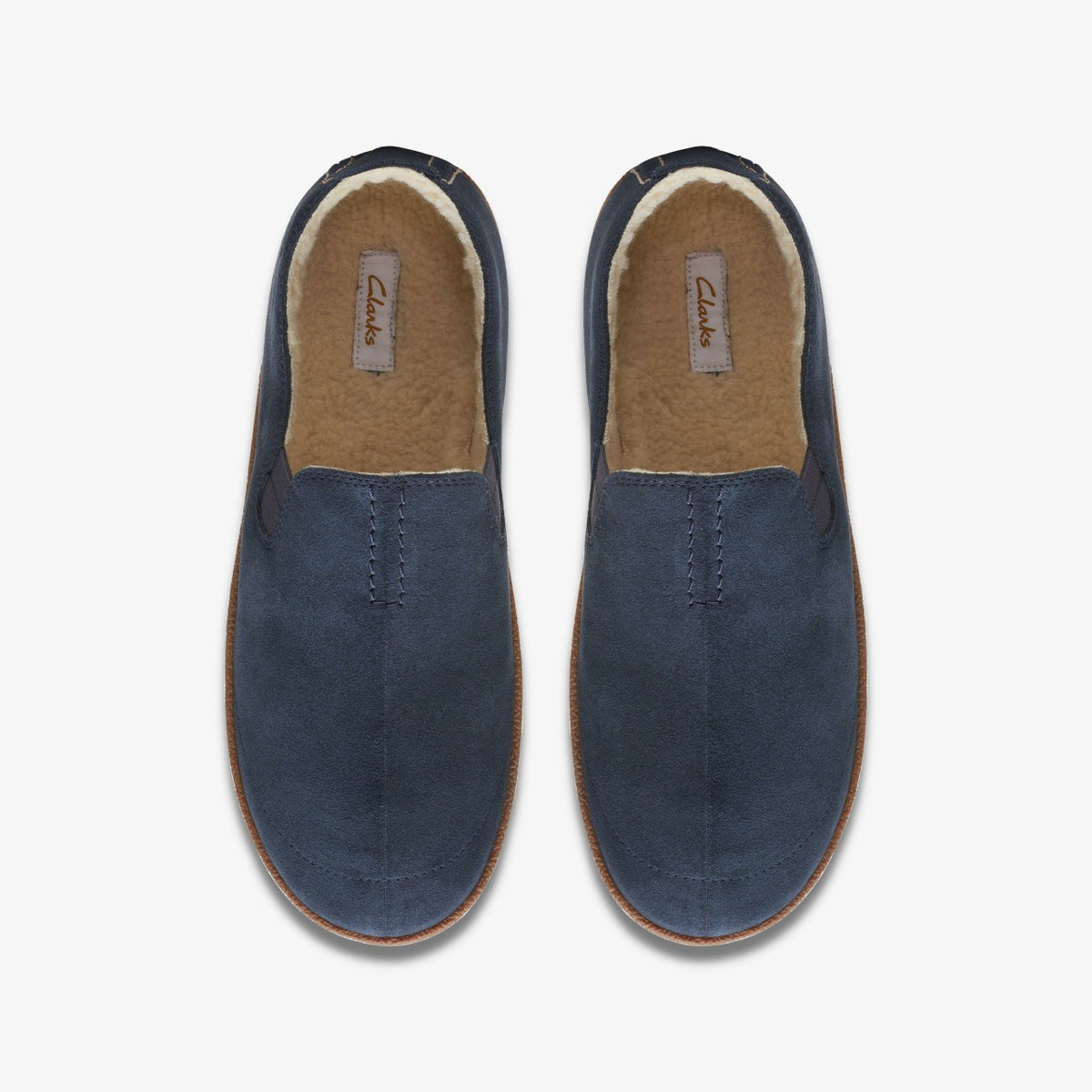 Clarks Men Home Mocc Slipper Navy Suede