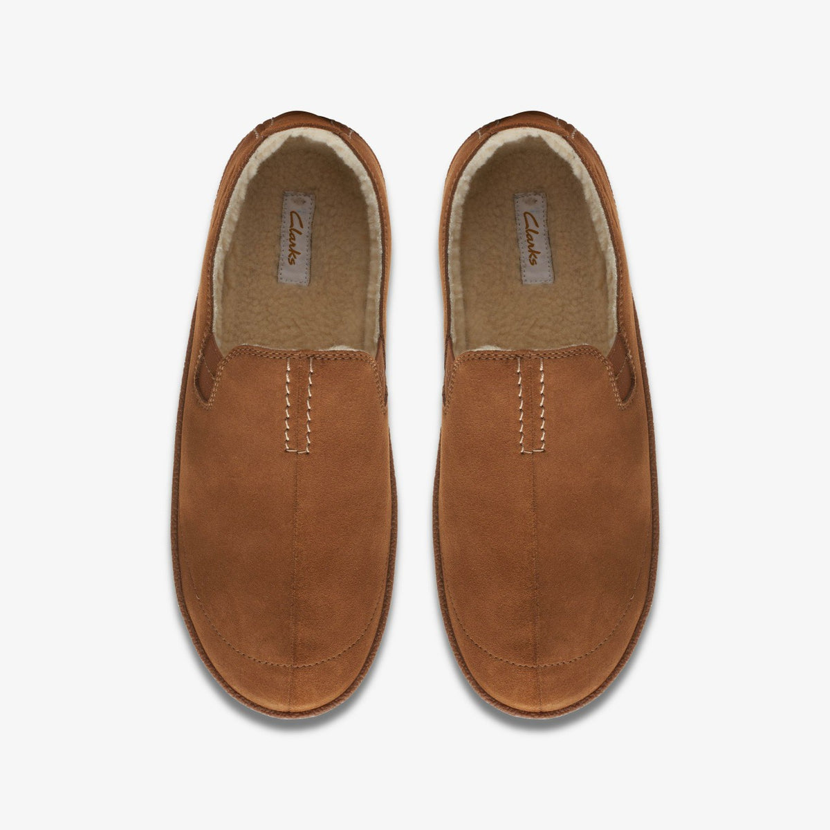 Clarks Men Home Mocc Slipper Tan Suede