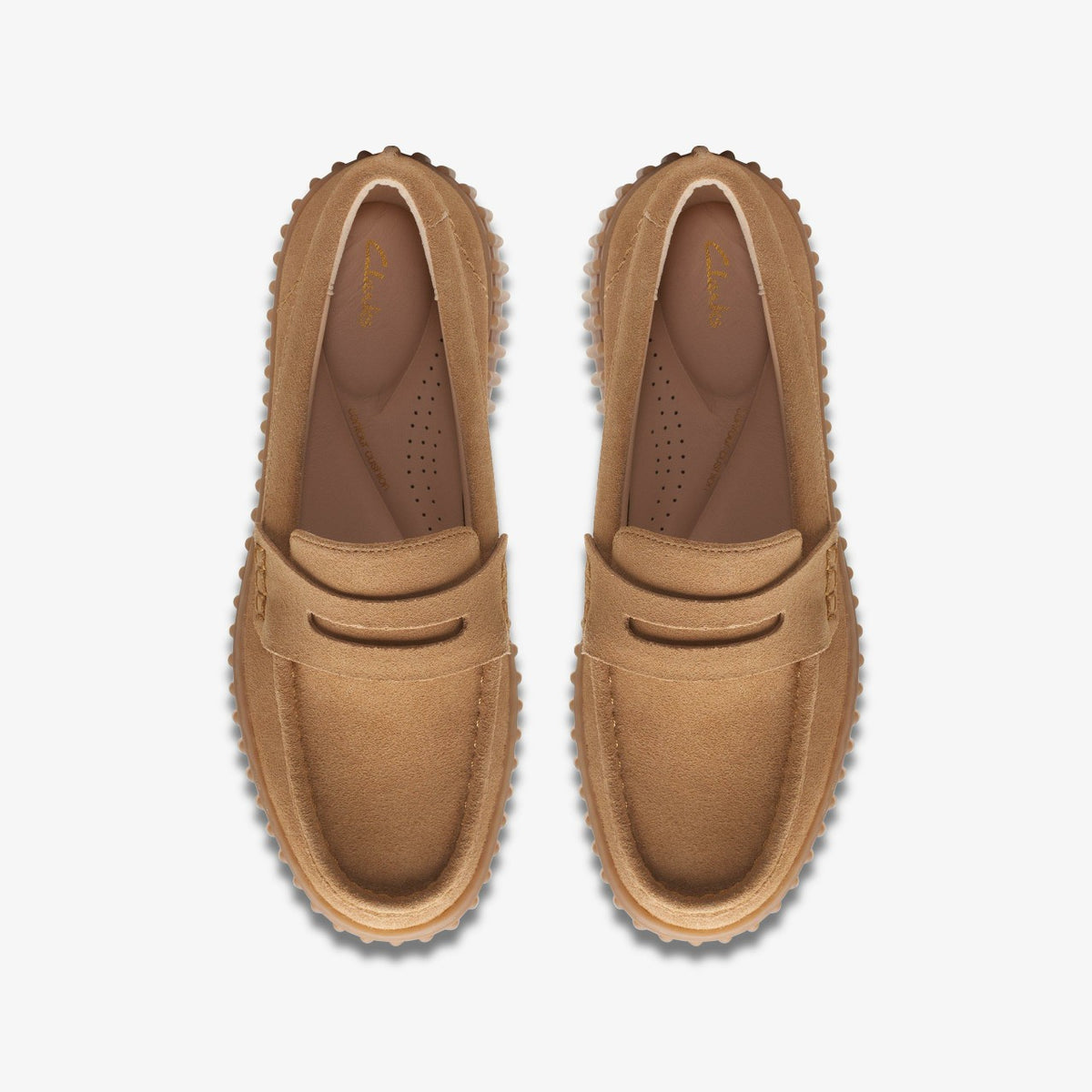 Clarks Women Torhill Penny Loafer Light Tan Suede