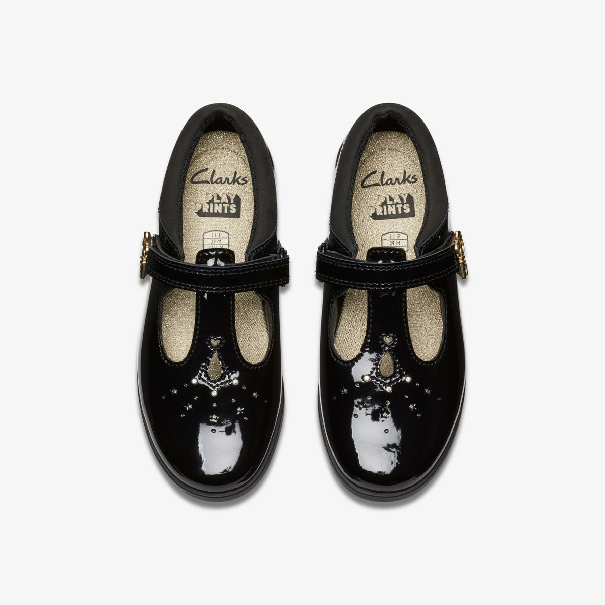 Clarks Kids Lock Shine Kid Black Patent