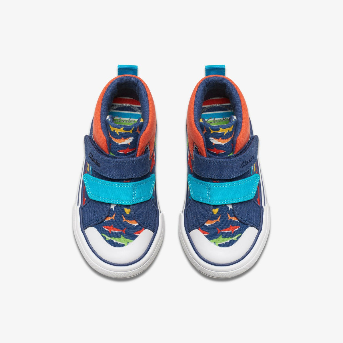 Clarks Kids Foxing Save Hi Toddler Navy Print