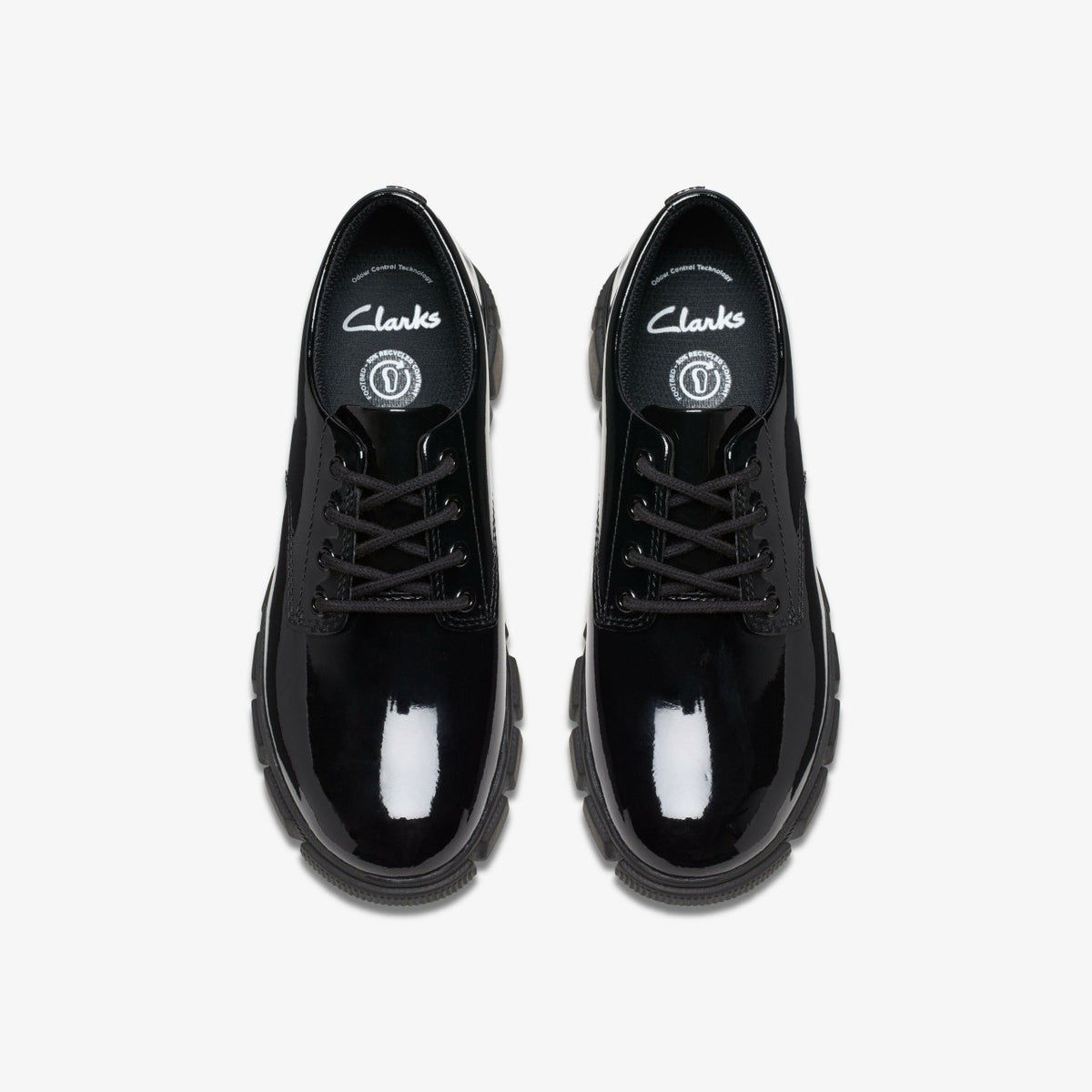 Clarks Kids Evyn Lace Kid Black Patent