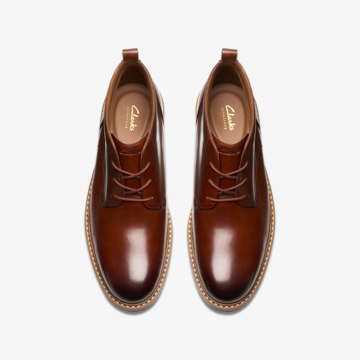Clarks Men Aldwin Chukka Mid Tan Leather