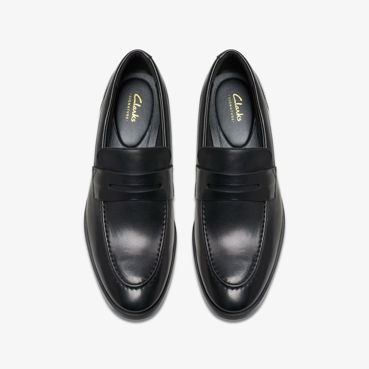 Clarks Men Brandon Step Loafer Black Leather