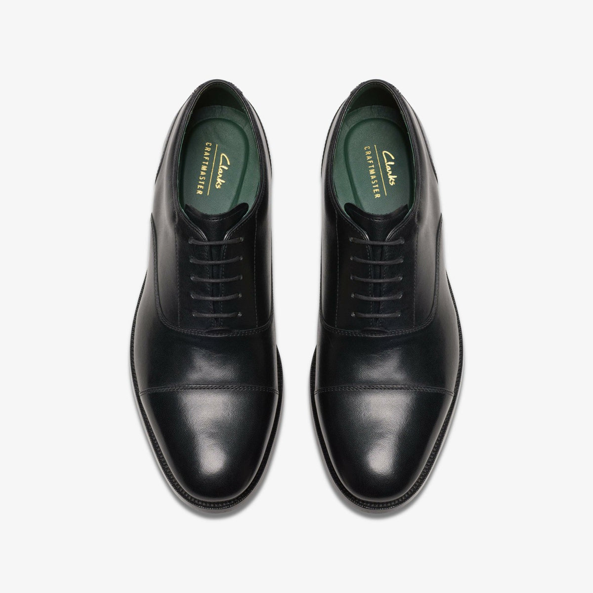 Clarks Men Craft James Cap Black Leather