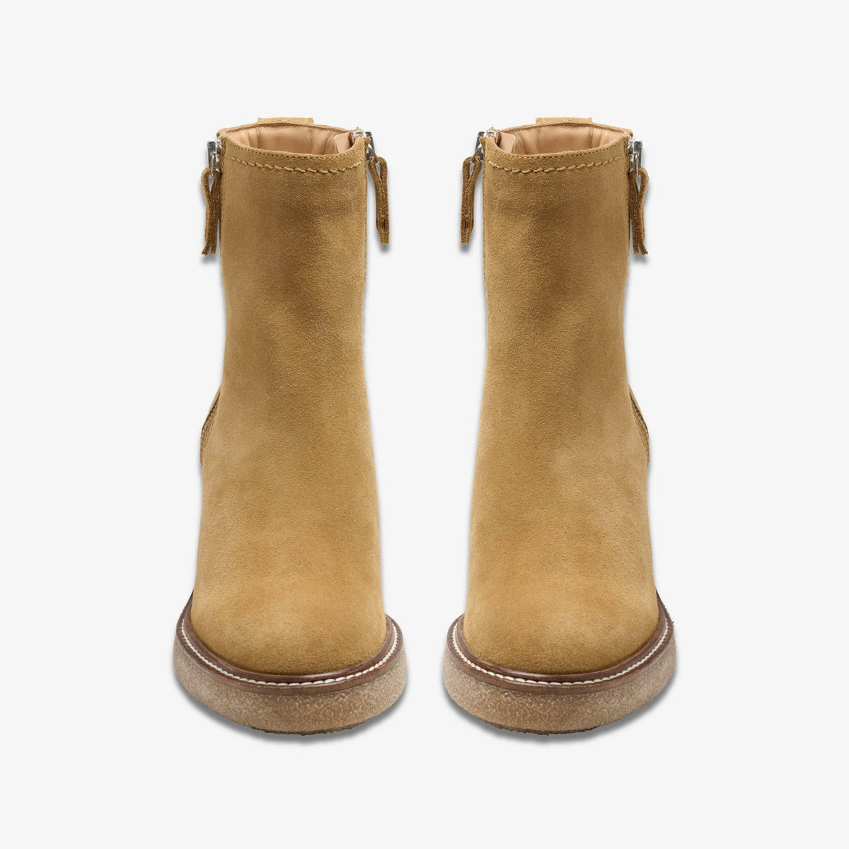 Clarks Women Cassiano Zip Ankle Boot Light Tan Suede