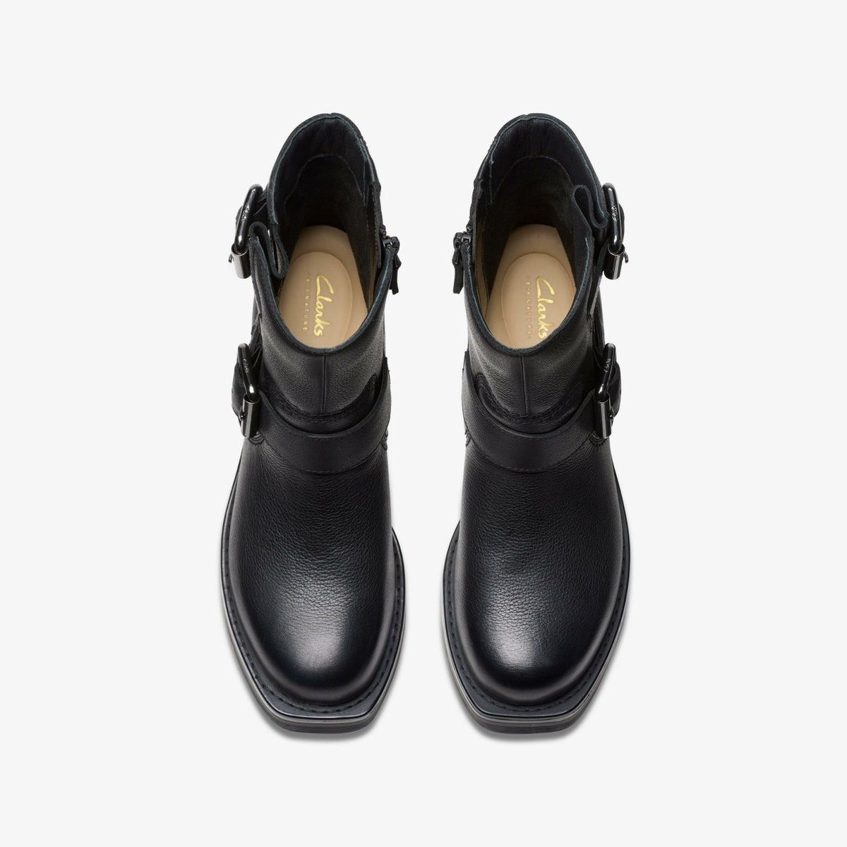 Clarks Women Rebelle Buckle Black Leather