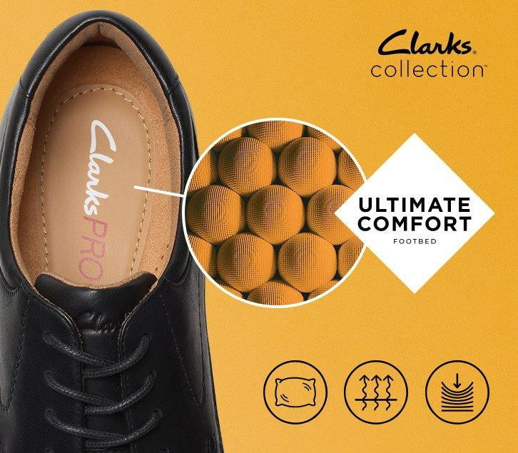 Clarks Men Eldredge Plain Black Leather