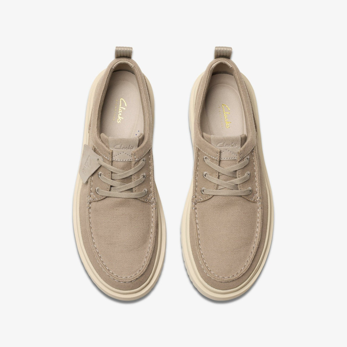 Clarks Men Polden Moc Grey Canvas