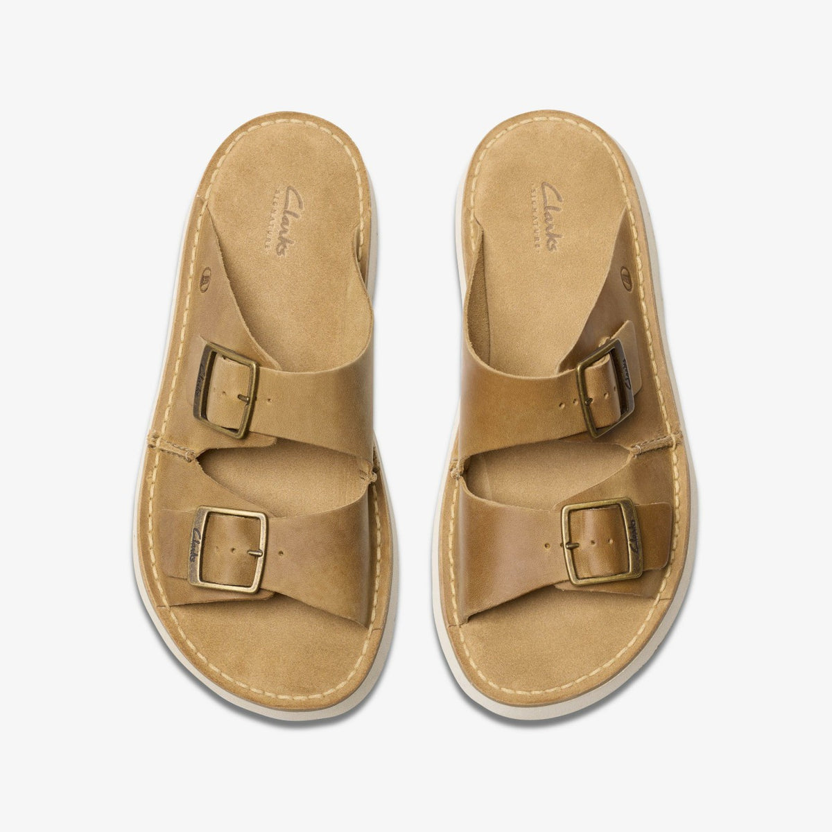 Clarks Men Solsbury Strap Dark Sand Leather