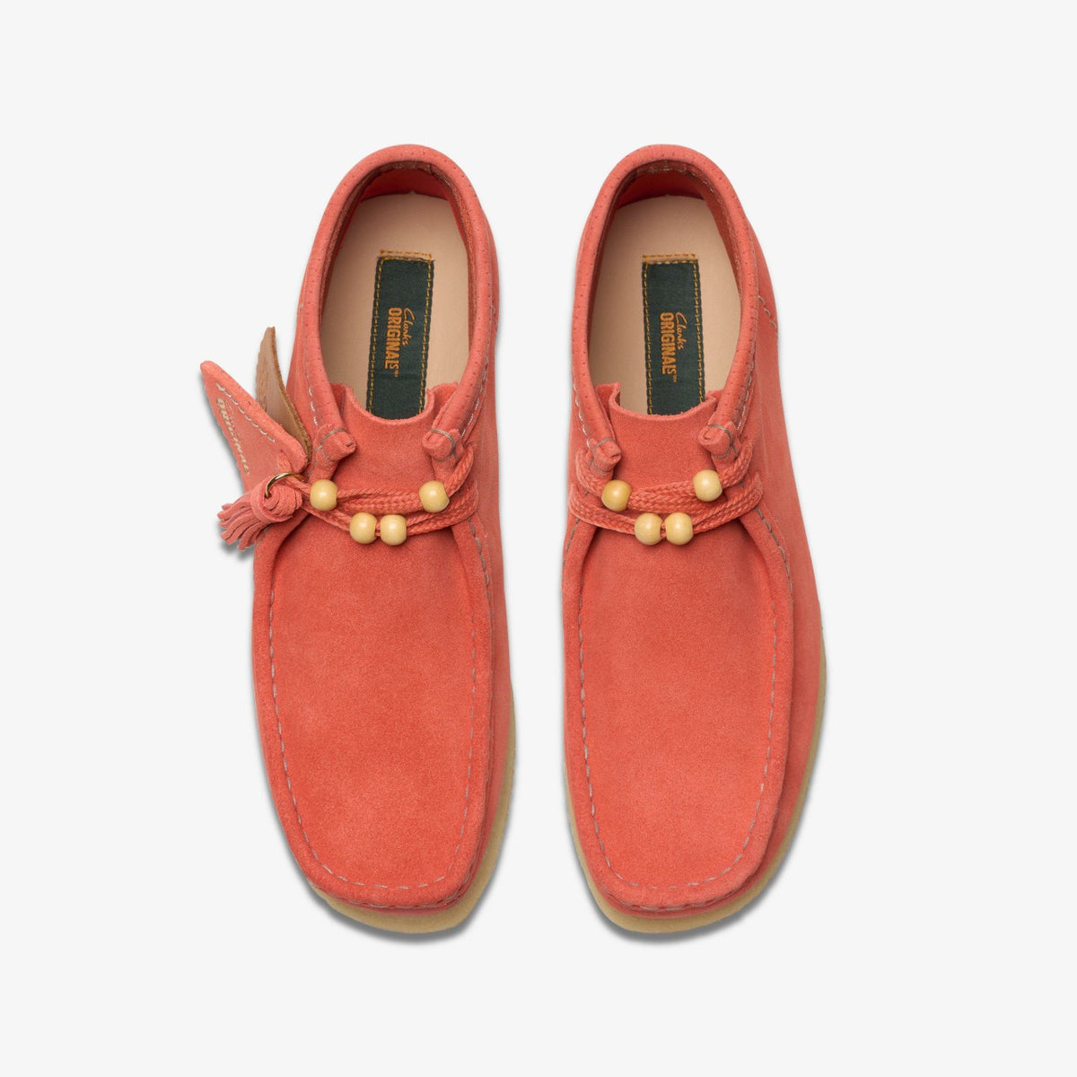 Clarks Women Wallabee Boot Coral Suede