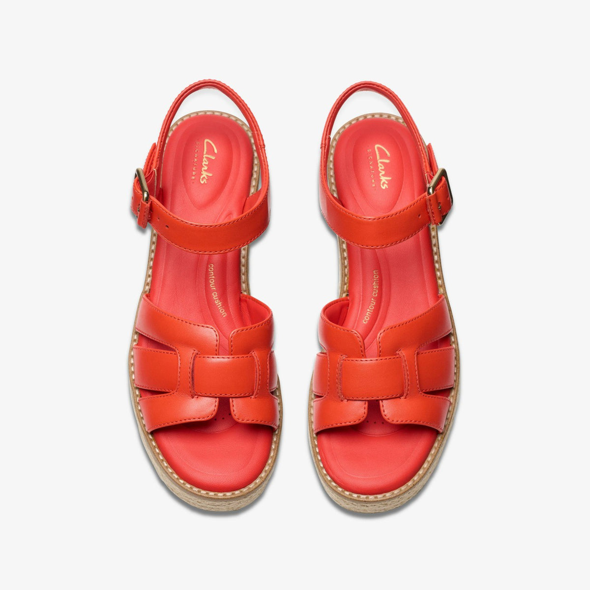 Clarks Women Coledale Strap Bright Red Leather
