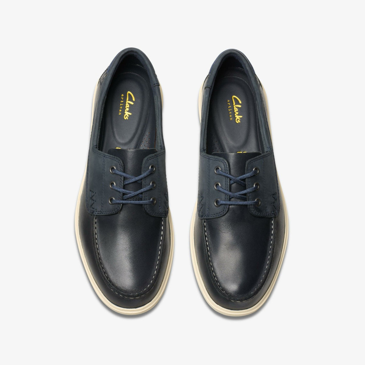 Clarks Men Bratton Boat Navy Leather
