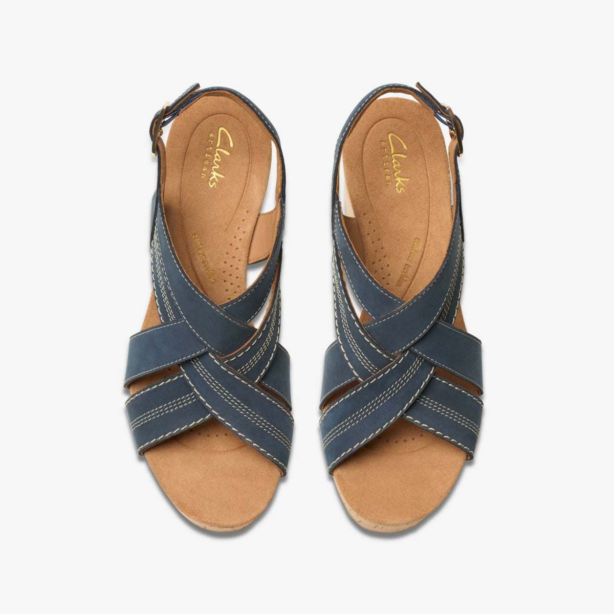 Clarks Women Sabina Sling Navy Nubuck