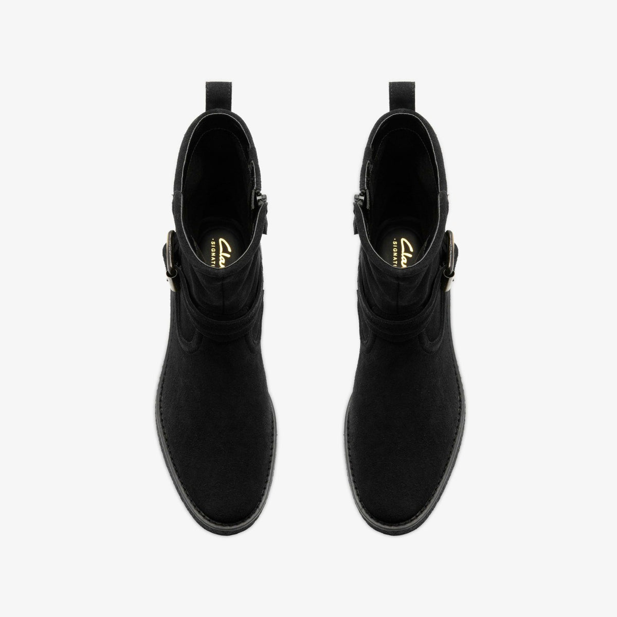 Clarks Women Nella Mid Black Suede