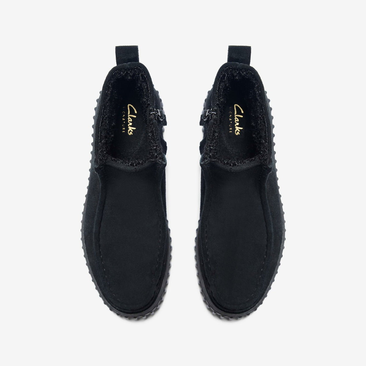Clarks Women Torhill Cozy Black Warmlined Suede