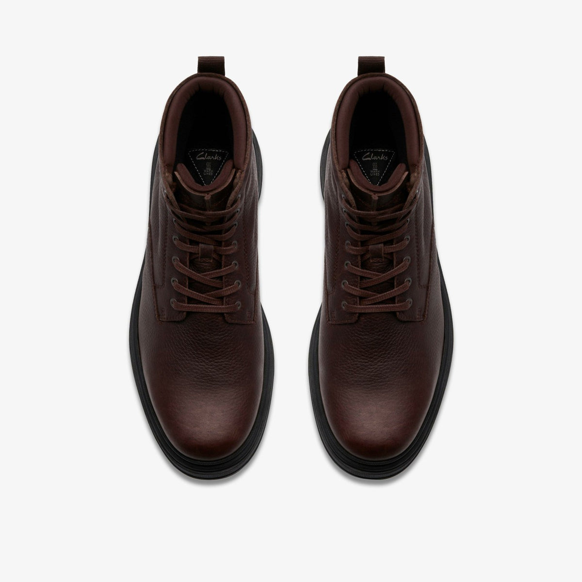Clarks Men Badbury Hi Waterproof Brown Warmlined Leather