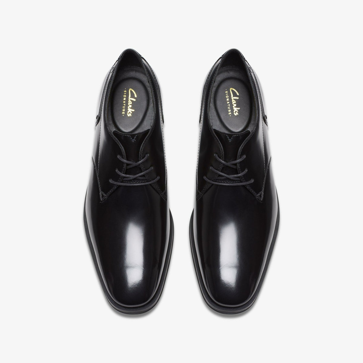 Clarks Men Paulton Lace Black Hi Shine Leather