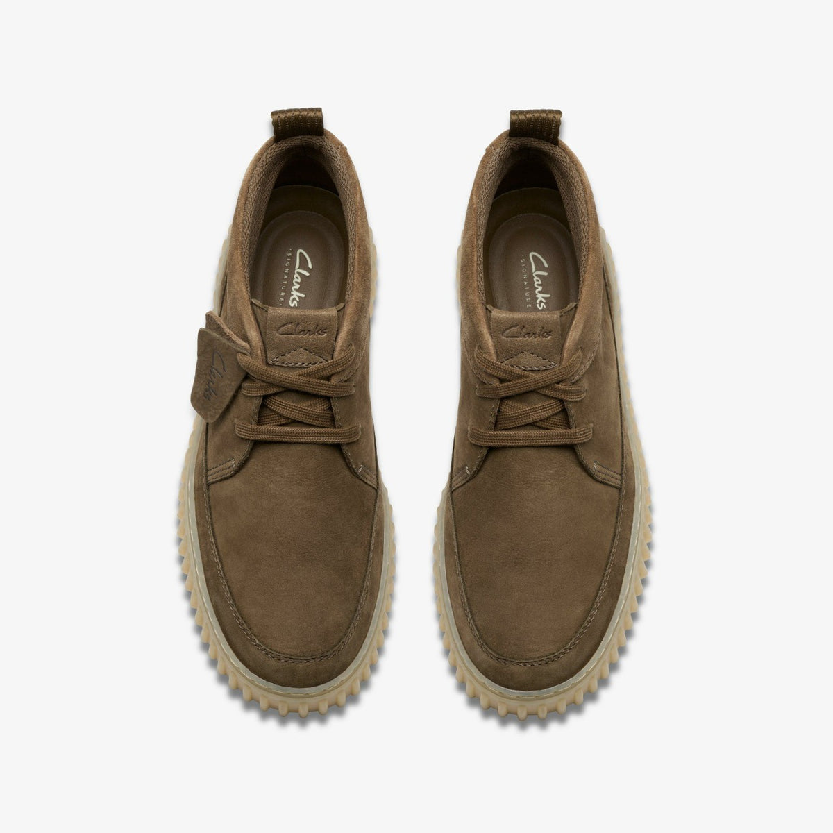 Clarks Men Torhill Lace Hi Khaki Nubuck