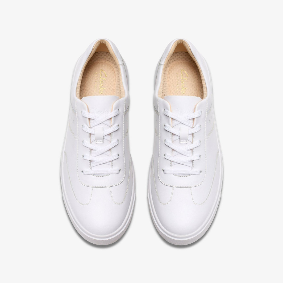 Clarks Women Makea Court White Leather