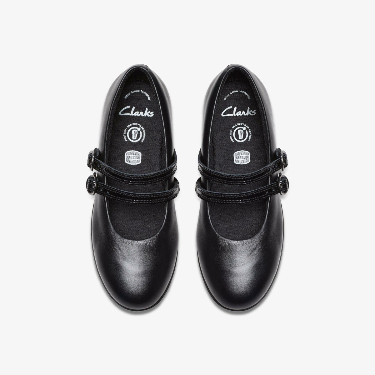 Clarks Kids Finja Bar Older Black Leather