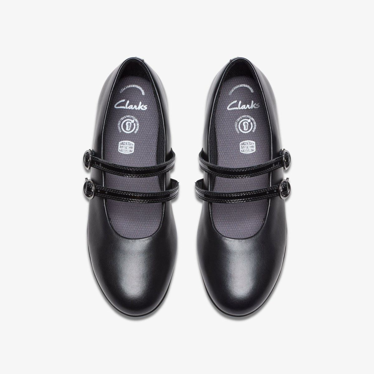 Clarks Kids Finja Bar Youth Black Leather