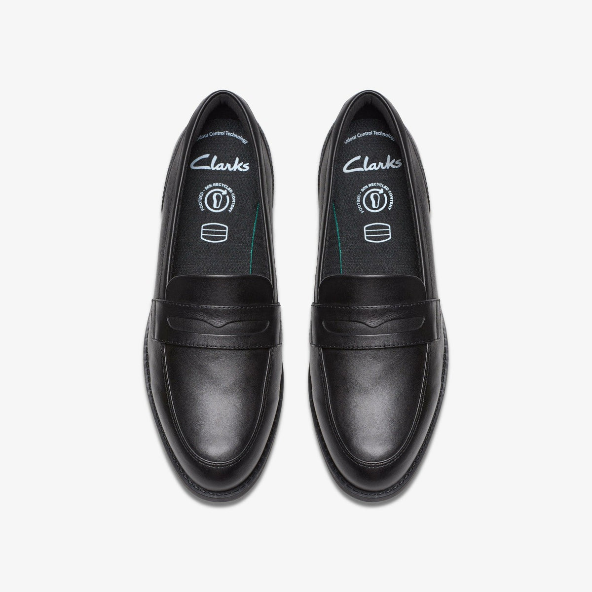 Clarks Kids Tapa Edge Youth Black Leather