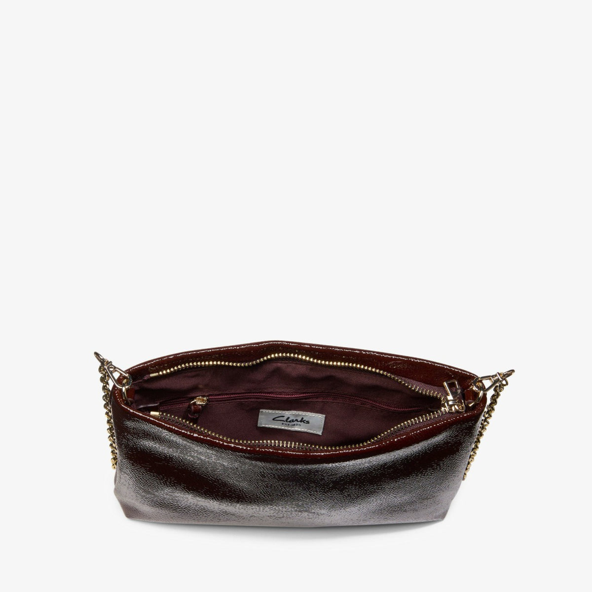 Clarks Women Dress Pouch Burgundy Patent