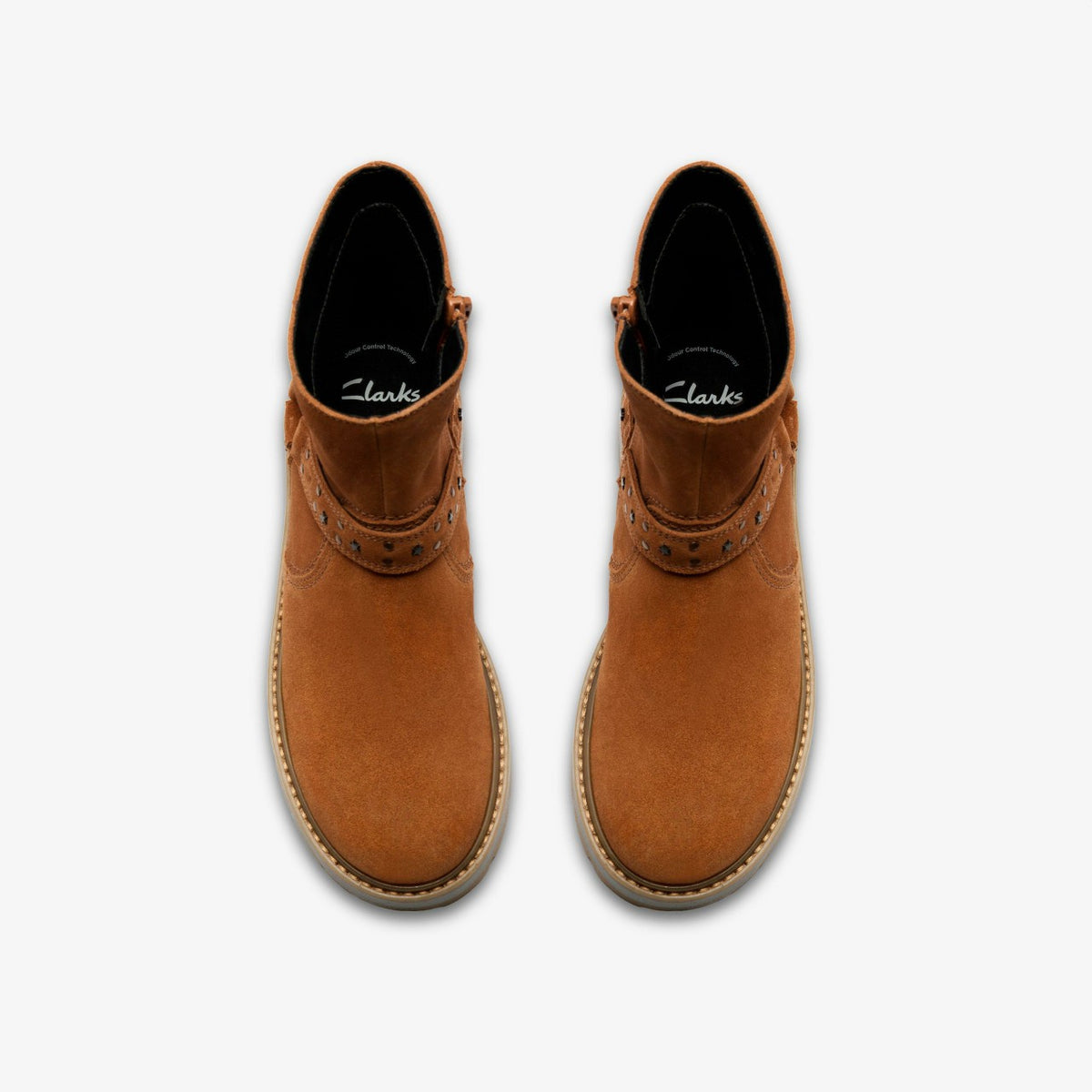 Clarks Kids Prague Shine Kid Tan Suede