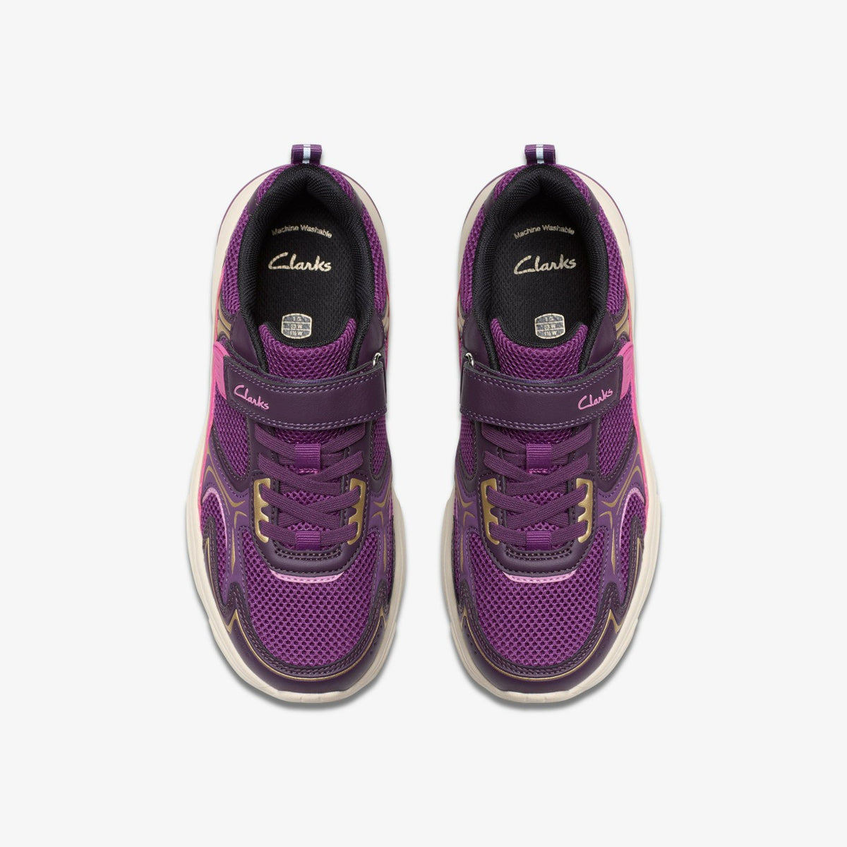Clarks Kids Crafton Move Kid Purple Combination