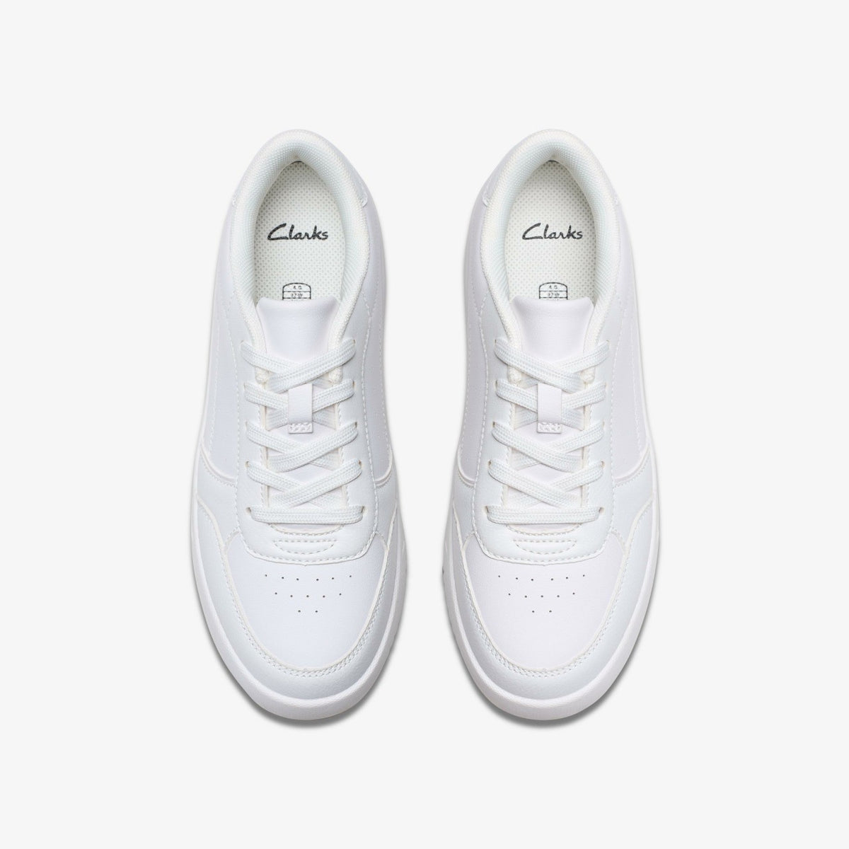 Clarks Kids Barley Step Youth White/White
