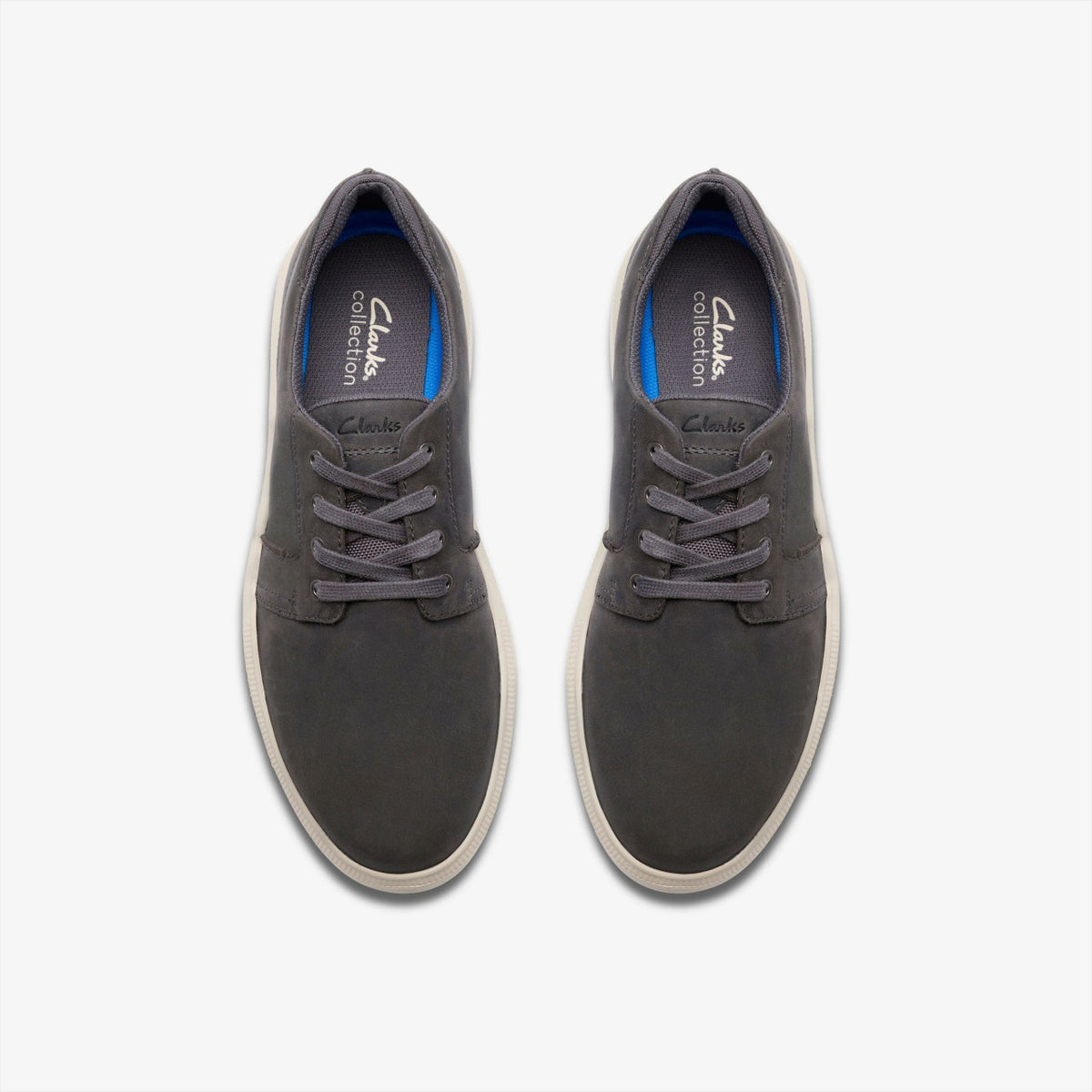 Clarks Men Brodin Seam Dark Grey Leather