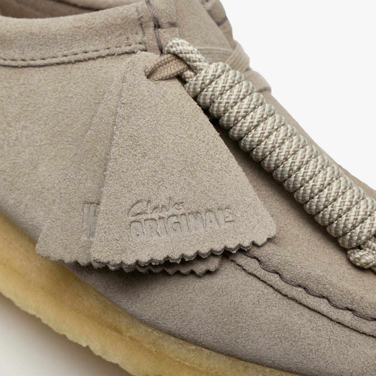 Clarks Women Wallabee Pale Grey Suede