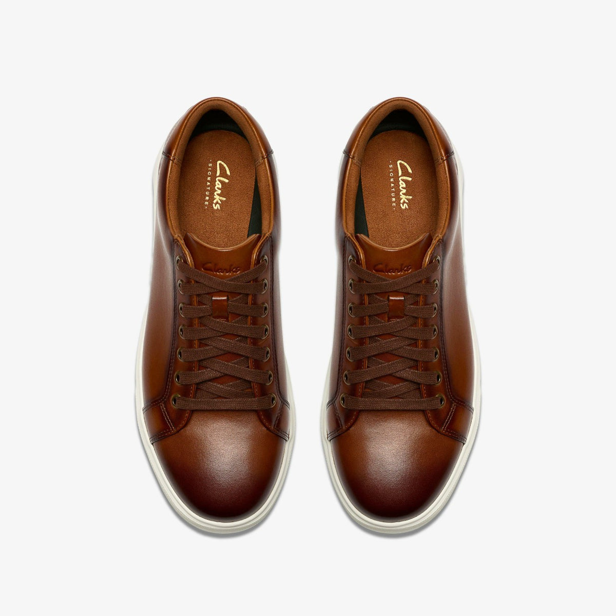 Clarks Men Goswell Tie Tan Leather