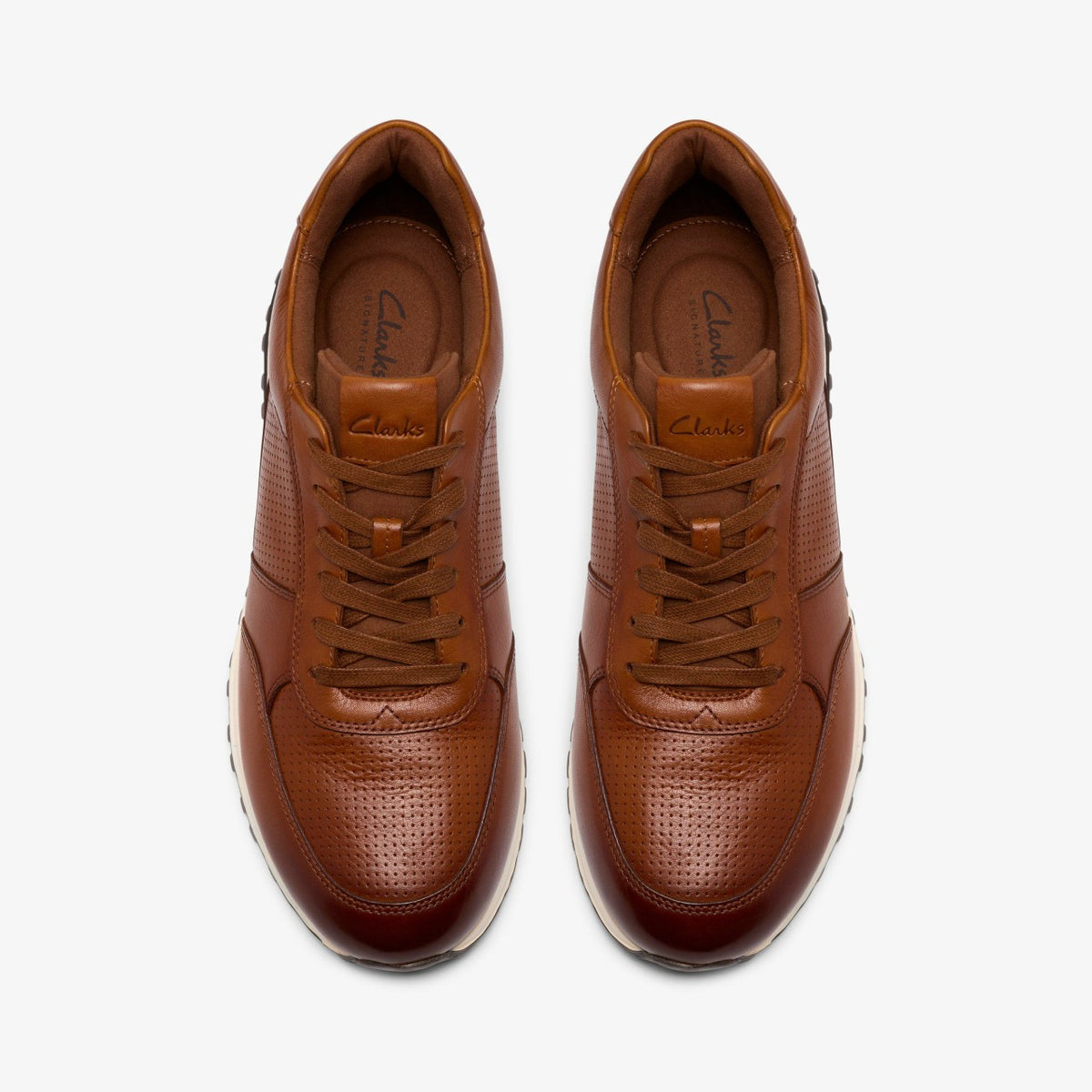 Clarks Men Radwell Tie Tan Leather