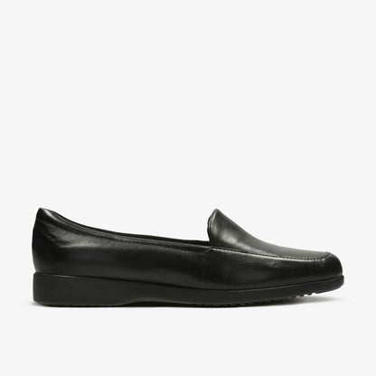 Clarks Women Georgia Loafer Black Leather