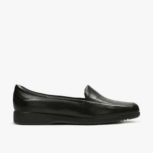 Clarks Women Georgia Loafer Black Leather