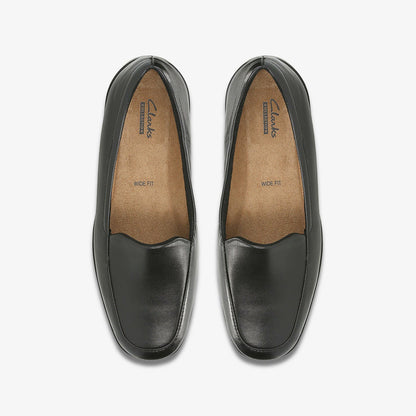 Clarks Women Georgia Loafer Black Leather