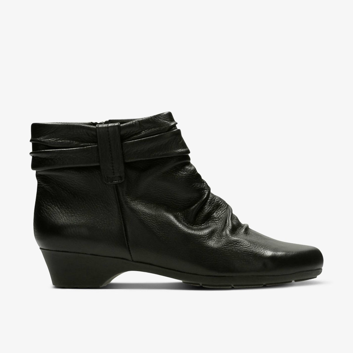 Clarks Women Matron Ella Ankle Boot Black Leather