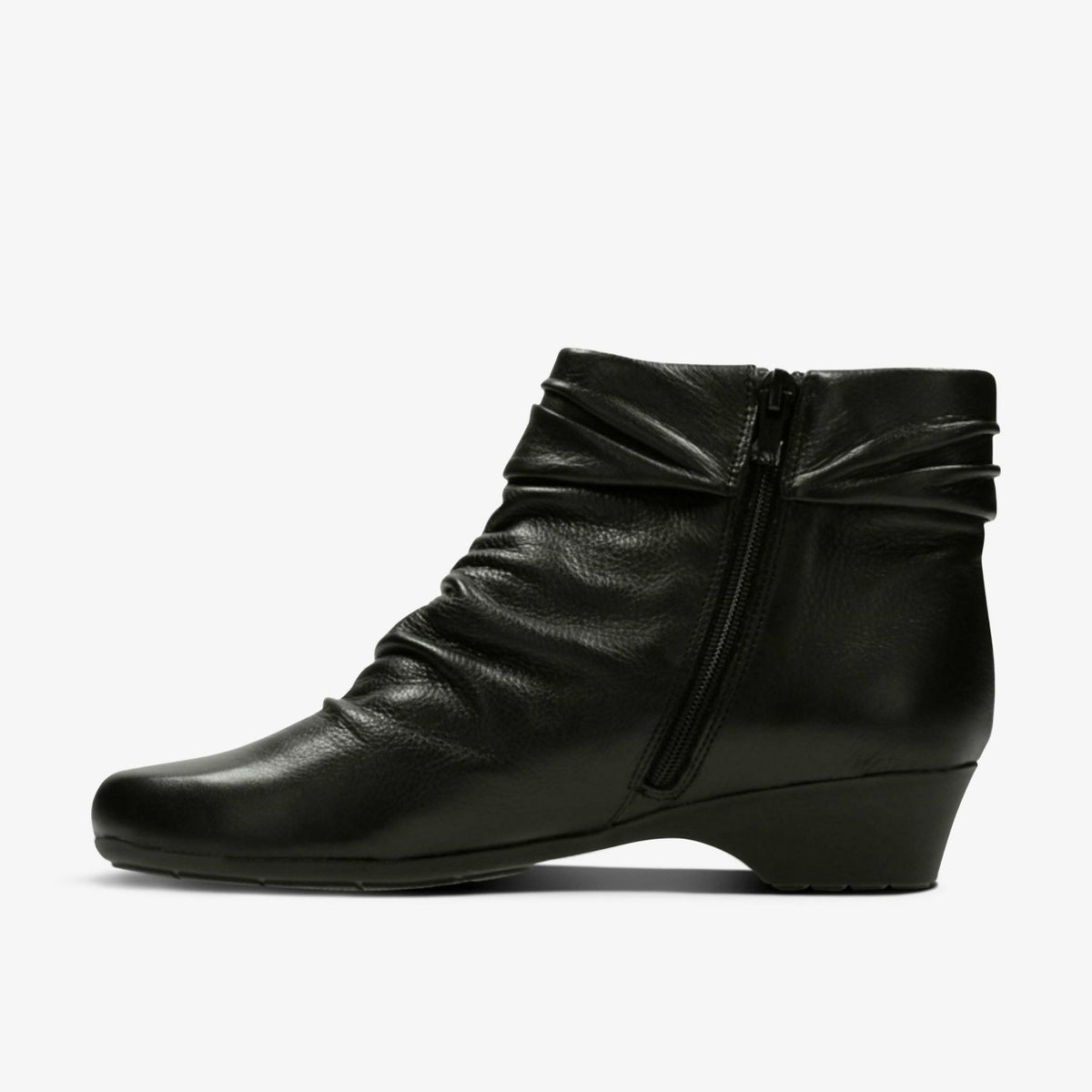 Clarks Women Matron Ella Ankle Boot Black Leather