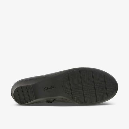Clarks Women Matron Ella Ankle Boot Black Leather