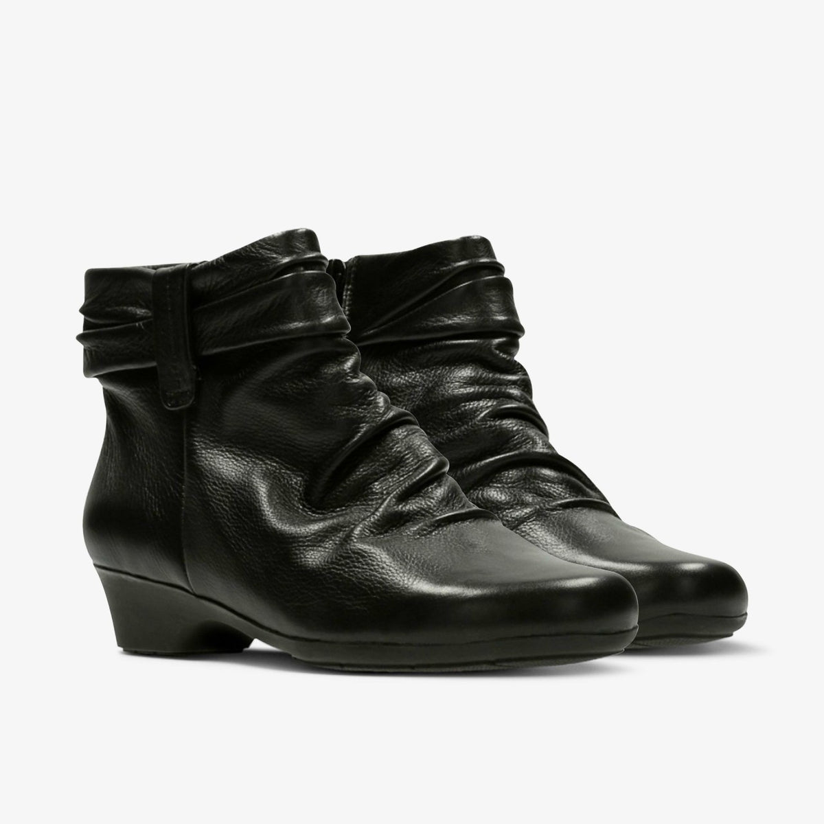 Clarks Women Matron Ella Ankle Boot Black Leather