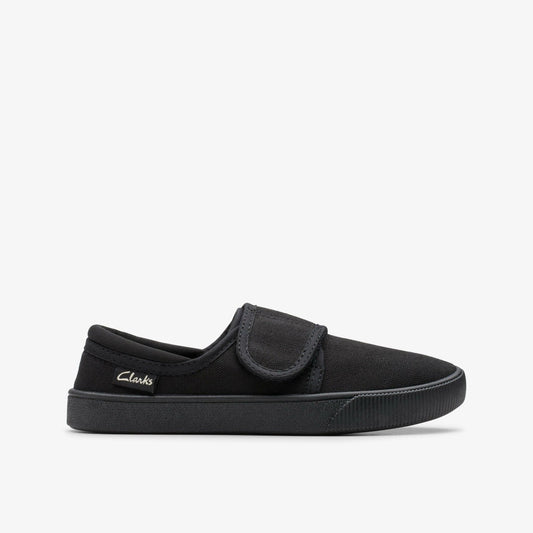 Clarks Kids Hopper Run Black Fabric