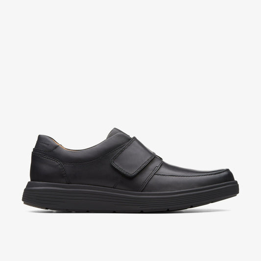 Clarks Men Un Abode Strap Loafer Black Leather