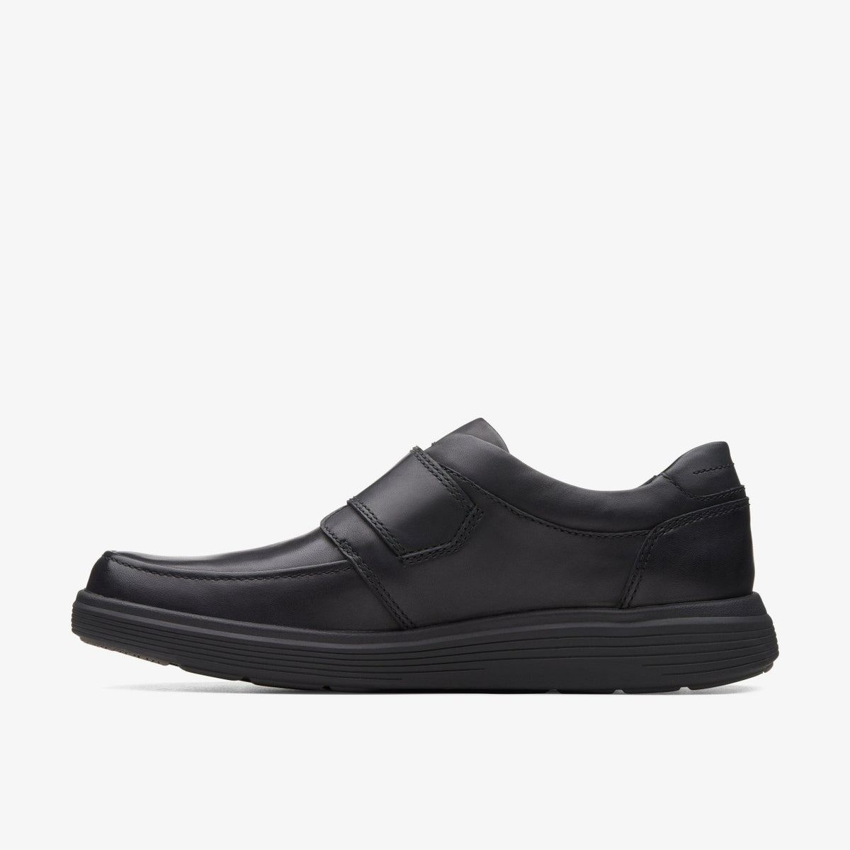 Clarks Men Un Abode Strap Loafer Black Leather
