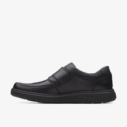 Clarks Men Un Abode Strap Loafer Black Leather